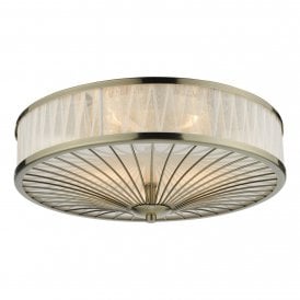 3 Light Flush Fitting Antique Brass