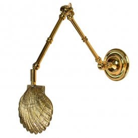 OYSTER Long Arm Double Adjustable Wall Light Polished Brass