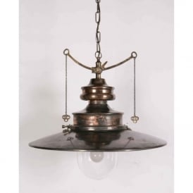 PADDINGTON large Victorian station lamp pendant light - antique brass