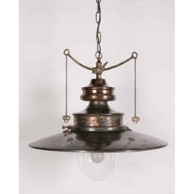 PADDINGTON large Victorian station lamp pendant light - antique brass