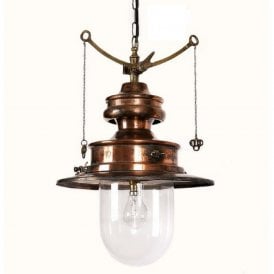 PADDINGTON reproduction railway station pendant light - antique brass