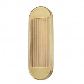 modern, deco inspired LED wall light in vintage brass