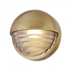 modern LED wall light in vintage brass finish 