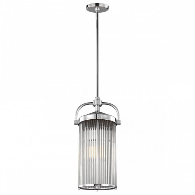 PAULSON IP44 Deco style ceiling pendant with glass rod shade