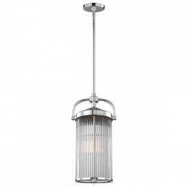PAULSON IP44 Deco style ceiling pendant with glass rod shade