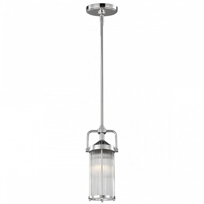 PAULSON IP44 Deco style mini ceiling pendant with glass rod shade
