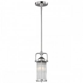 PAULSON IP44 Deco style mini ceiling pendant with glass rod shade