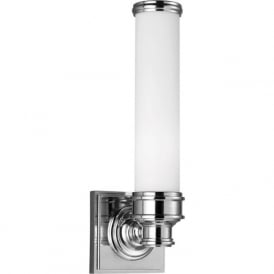 PAYNE IP44 bathroom wall light, chrome with opal glass shade