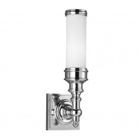 PAYNE ORNATE IP44 chrome and opal glass bathroom wall light