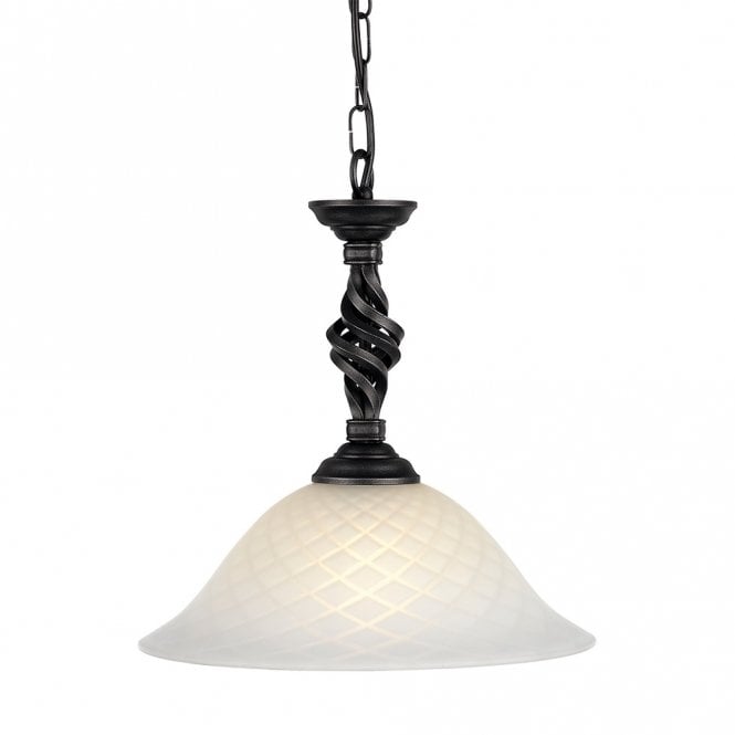 PEMBROKE traditional hand forged wrought iron ceiling pendant