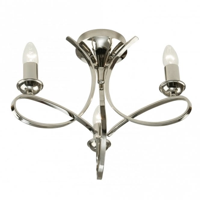 PENN 3 light classic semi-flush fitting nickel ceiling light
