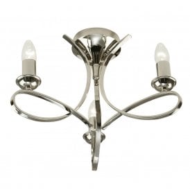 PENN 3 light classic semi-flush fitting nickel ceiling light