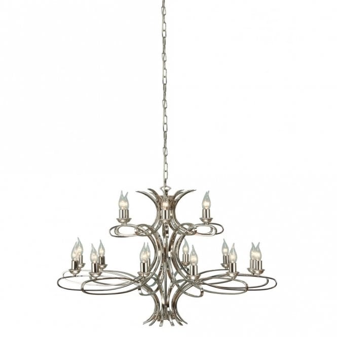 PENN large classic 18 light polished nickel chandelier