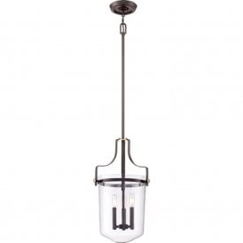 PENN STATION hanging ceiling pendant or lantern - bronze