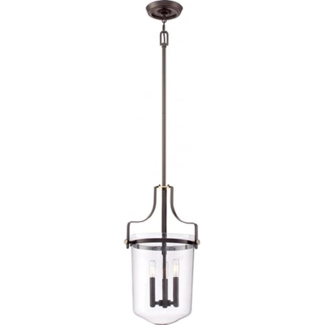 PENN STATION hanging ceiling pendant or lantern - bronze
