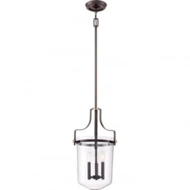 PENN STATION hanging ceiling pendant or lantern - bronze