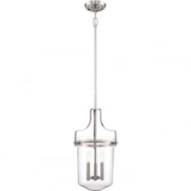 PENN STATION hanging ceiling pendant or lantern - brushed nickel