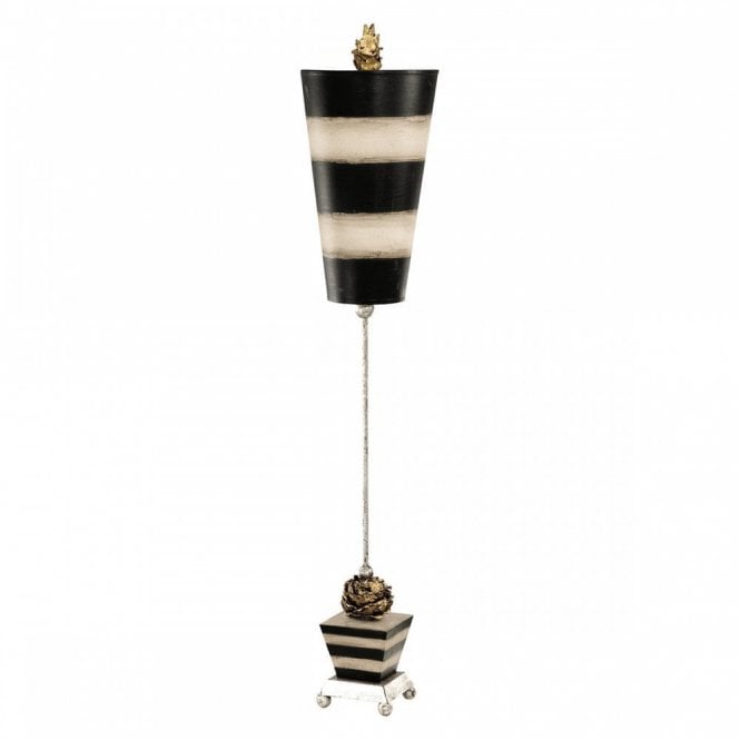 PEONY decorative table lamp with black and taupe stripes