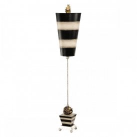 PEONY decorative table lamp with black and taupe stripes