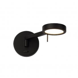 PERUSE black LED adjustable task wall light