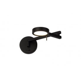 PERUSE black LED swing arm task wall light