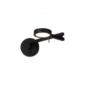 PERUSE black LED swing arm task wall light