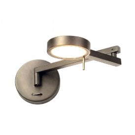 PERUSE satin nickel LED swing arm task wall light