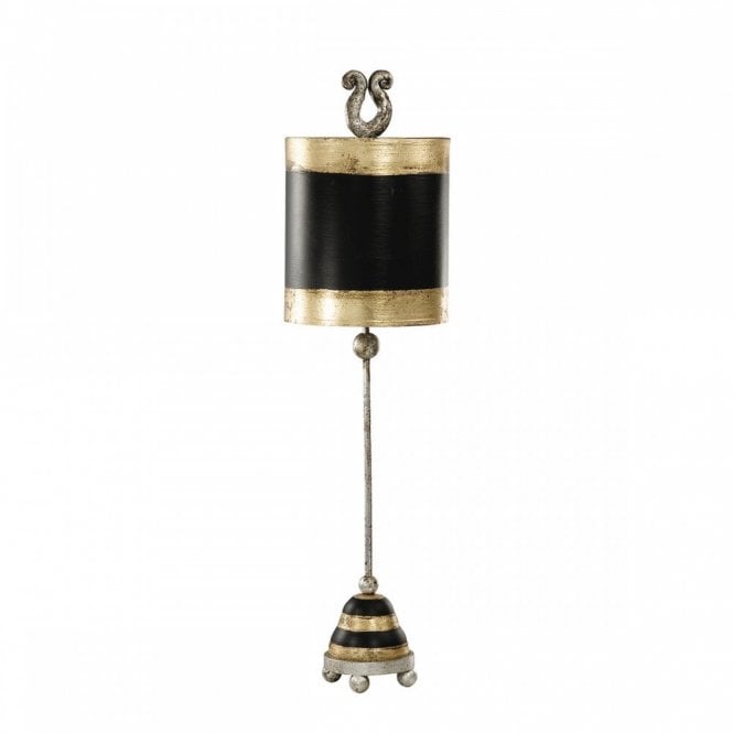 PHOENICIAN decorative silver leaf table lamp with gold and black stripes (Last one)