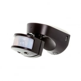 PIR SECURITY SENSOR infrared detector for use with exterior light fittings, IP55 black