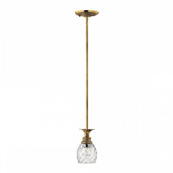 PLANTATION 1 Light Ceiling Pendant Light | Burnished Brass