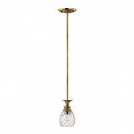 PLANTATION 1 Light Ceiling Pendant Light | Burnished Brass