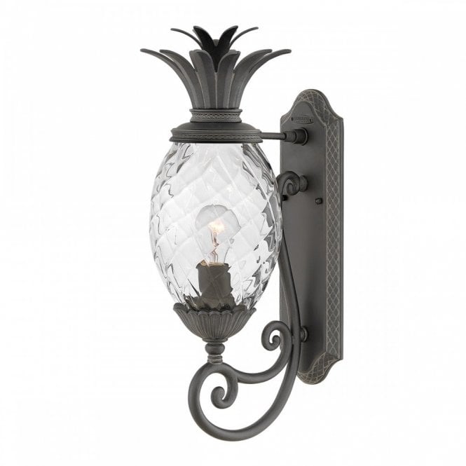 Plantation 1lt Medium Outdoor Wall Lantern with Black Finish