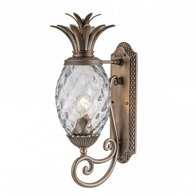 Plantation 1lt Medium Outdoor Wall Lantern with Burnished Bronze Finish