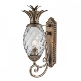 bronze pineapple exterior lantern with optic glass 