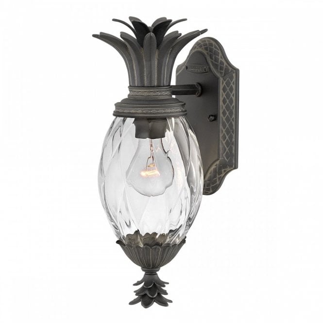 Plantation 1lt Small Outdoor Wall Lantern with Black Finish
