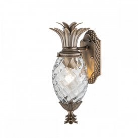 pineapple wall light in bronze with optic diamond shaped glass