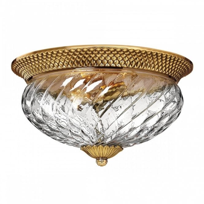 PLANTATION 3 Light Flush Mount | Burnished Brass
