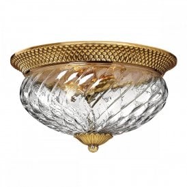 PLANTATION 3 Light Flush Mount | Burnished Brass