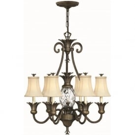 PLANTATION 7 light pineapple chandelier, bronze finish