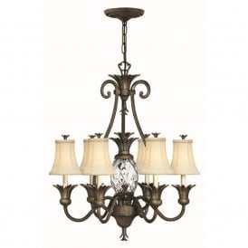 PLANTATION 7 light pineapple chandelier, bronze finish