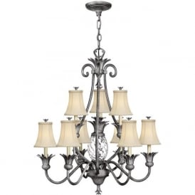 PLANTATION large decorative antique nickel pineapple chandelier