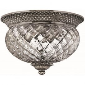 PLANTATION small flush fitting antique nickel low ceiling light