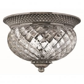 PLANTATION small flush fitting antique nickel low ceiling light
