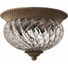 PLANTATION traditional bronze flush fit low ceiling light, small
