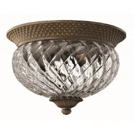 PLANTATION traditional bronze flush fit low ceiling light, small
