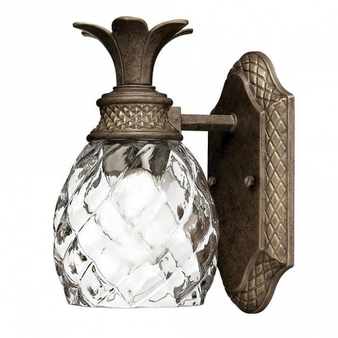 PLANTATION traditional pearl bronze IP44 bathroom wall light in pineapple design