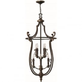 PLYMOUTH large old bronze lantern style ceiling pendant