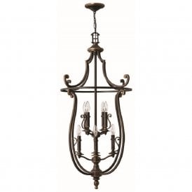 PLYMOUTH large old bronze lantern style ceiling pendant