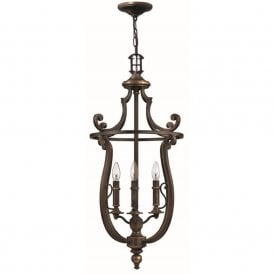 PLYMOUTH old bronze decorative lantern style pendant light