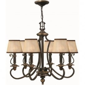 PLYMOUTH traditional old bronze chandelier with shades
